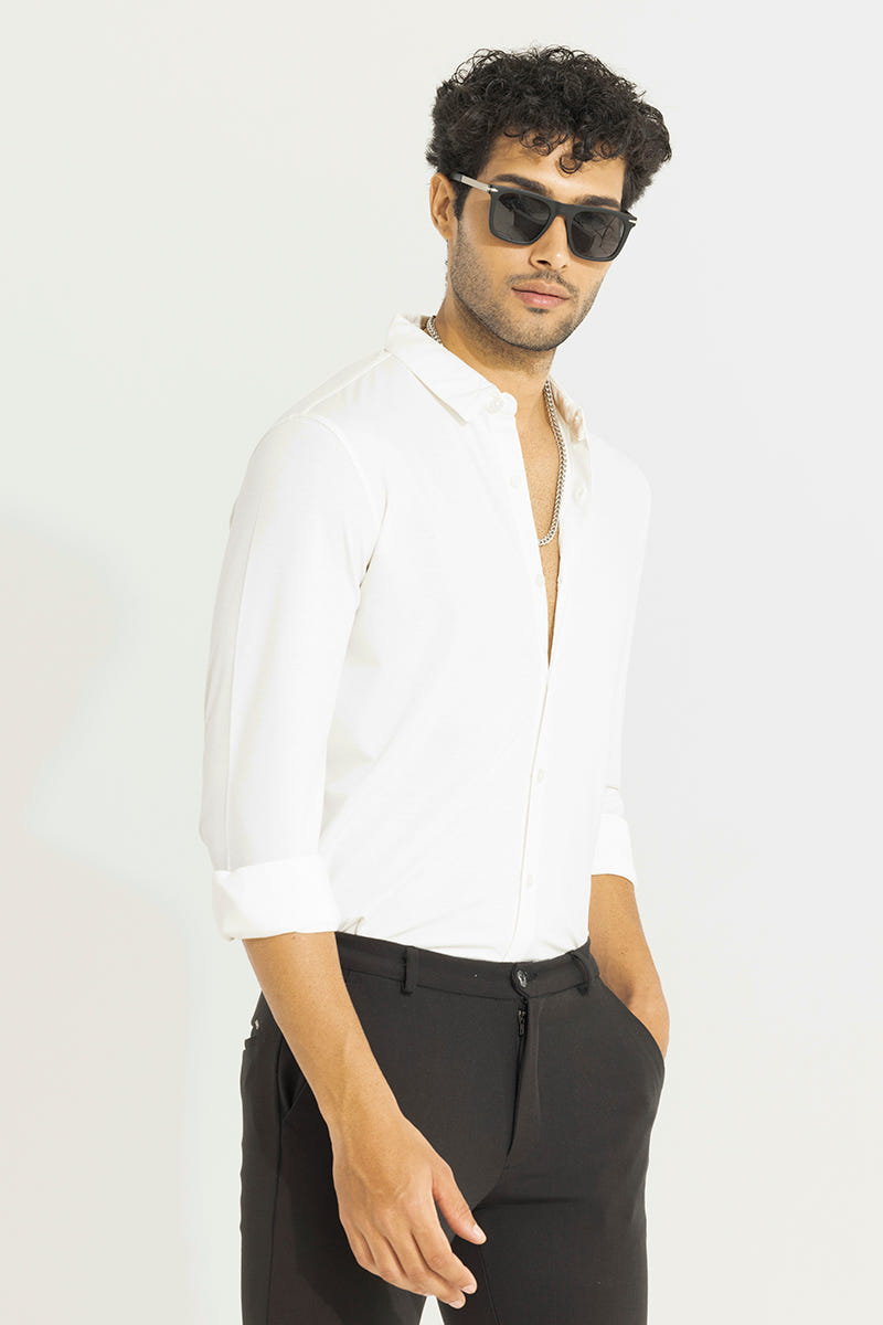 White Luxe Soft Cotton Shirt for Professional & Daily Outfits
