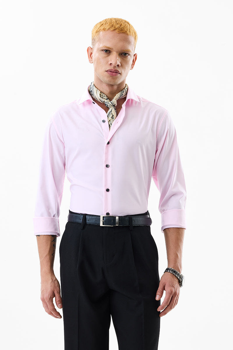 Quartz Pink Pure Cotton Shirt with a Clean Modern Tone
