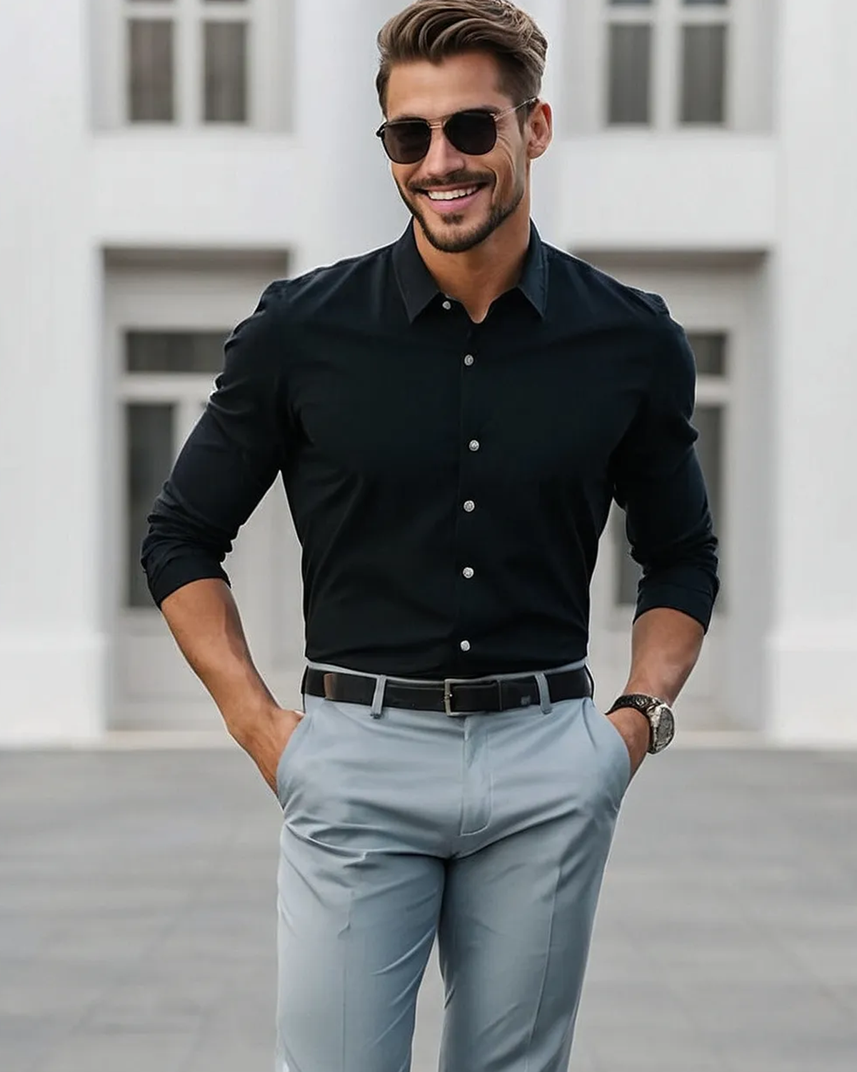 Timeless Black Full Sleeve Cotton Shirt