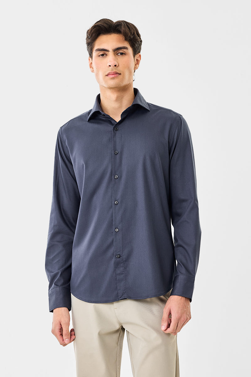 English Grey Premium Cotton Shirt in a Calm Minimal Hue
