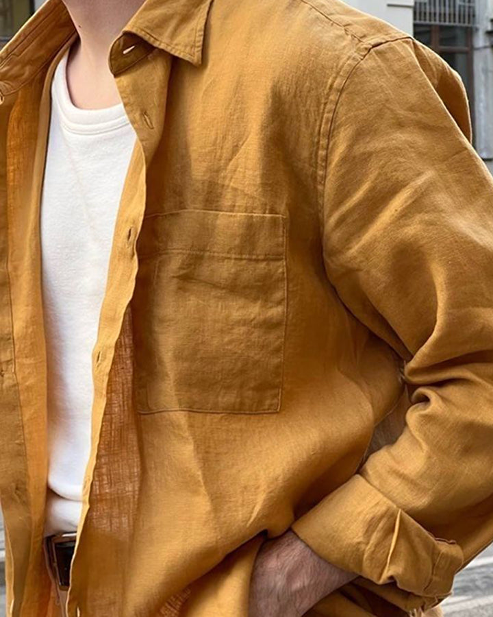 Yellow Comfort-Fit Cotton Shirt