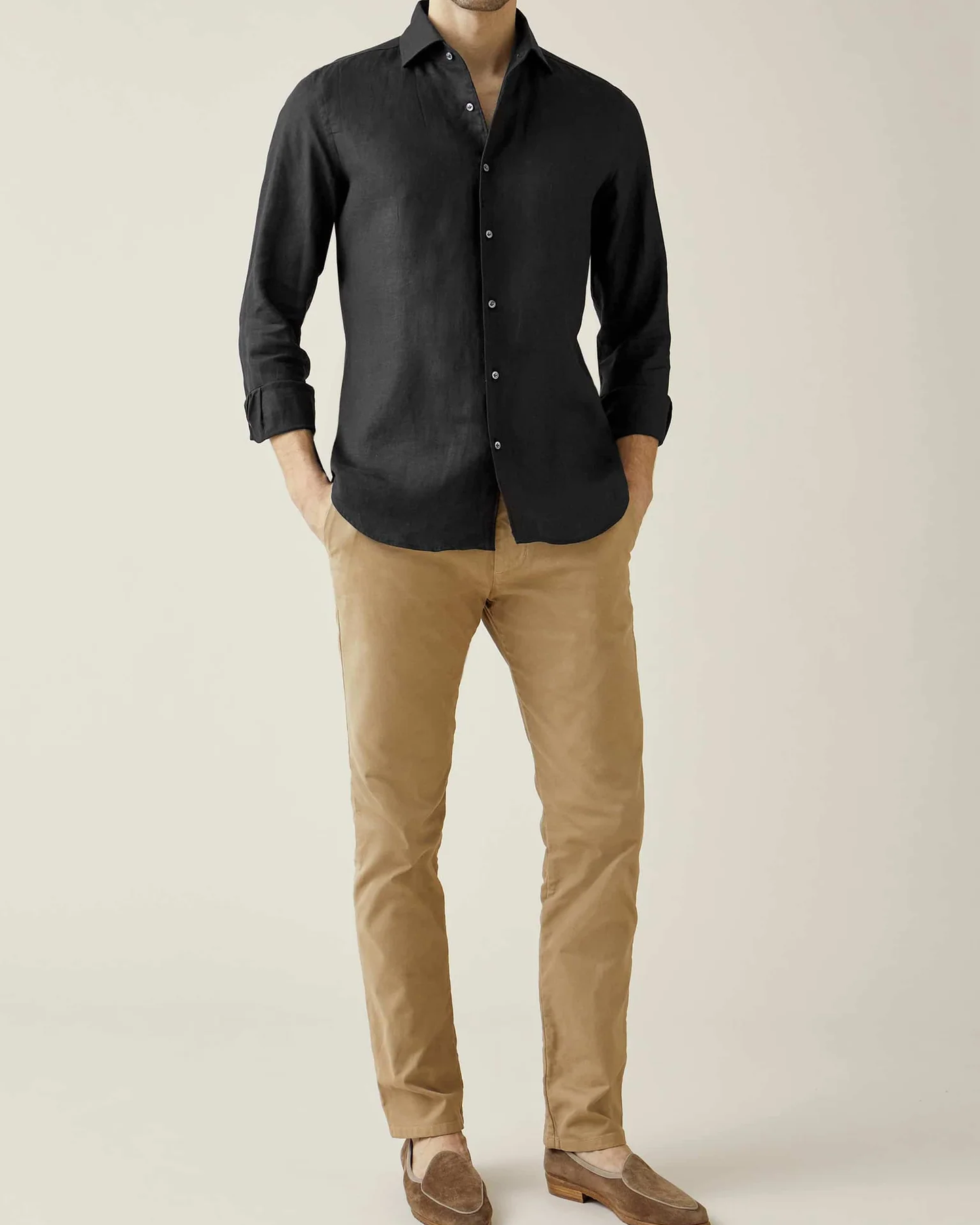 Flexile Black Colored Cotton Shirt