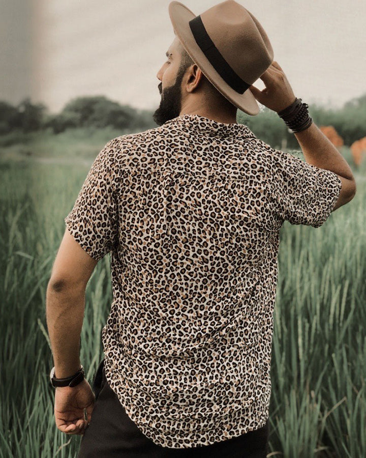 Brown Color Cotton Half Sleeve Shirt