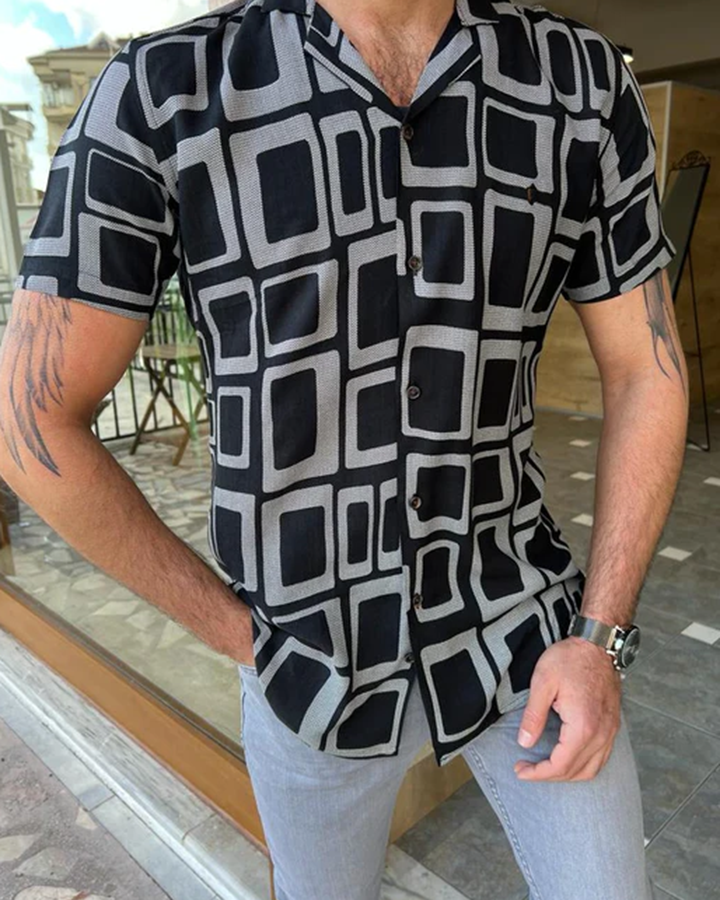 Black Colored Rayon Printed Shirt