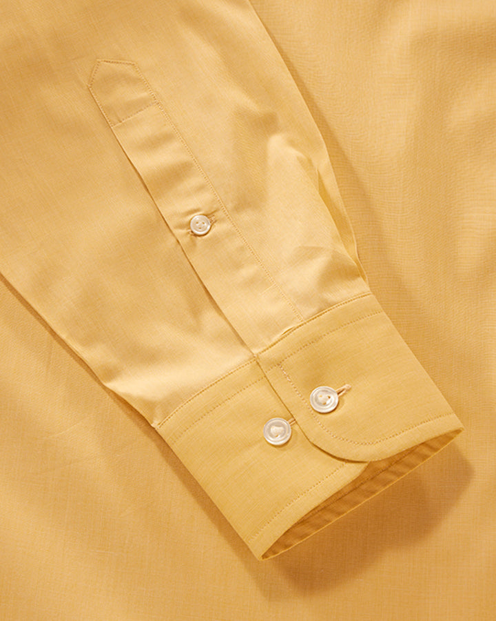 Mellow Yellow Colored Linen Solid Shirt