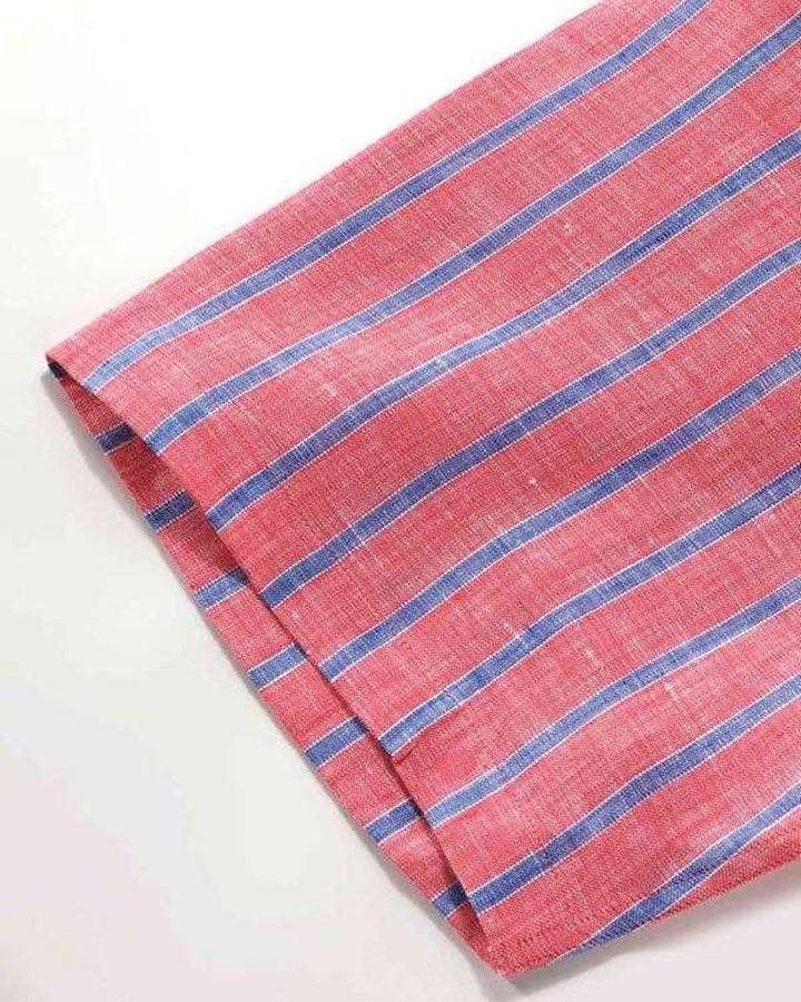 Classic Red Colored Cotton Striped Shirt