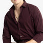 Terra Maroon Premium Cotton Full-Sleeve Shirt with a Warm Refined Shade