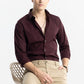 Terra Maroon Premium Cotton Full-Sleeve Shirt with a Warm Refined Shade