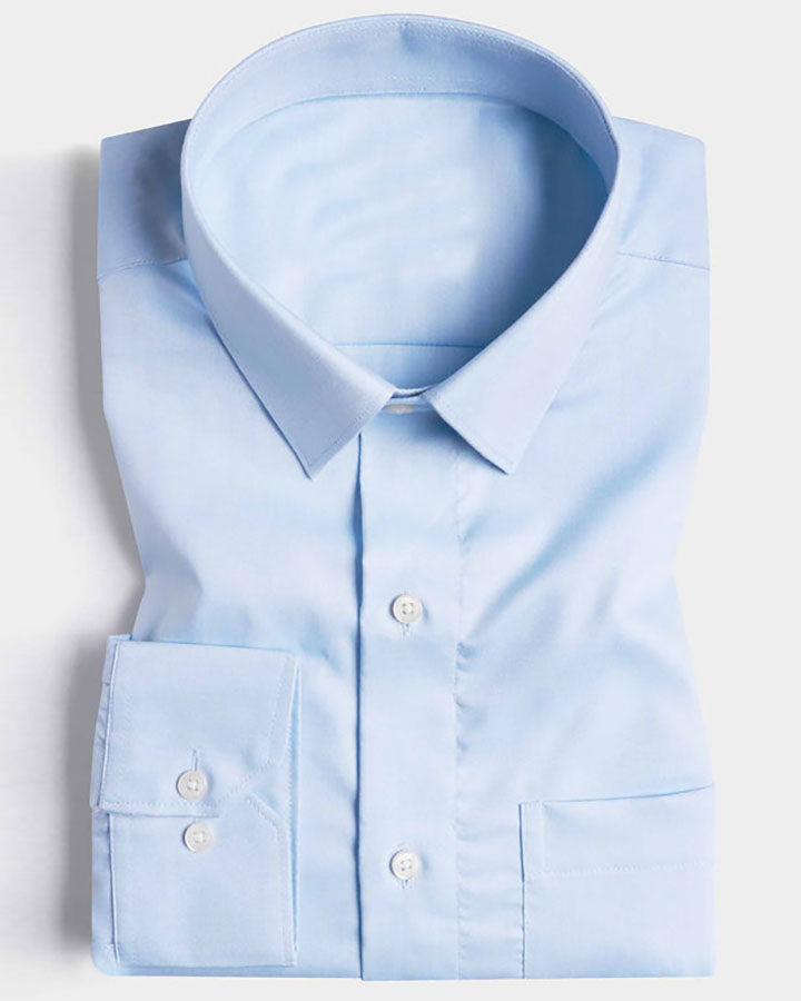 Skyline Blue Cotton Formal Shirt