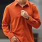 Men's Rust Orange Cotton Solid Shirt