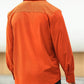 Men's Rust Orange Cotton Solid Shirt