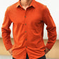 Men's Rust Orange Cotton Solid Shirt