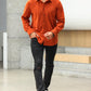 Men's Rust Orange Cotton Solid Shirt