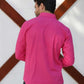 Classic Pink Colored Cotton Plain Shirt