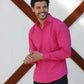 Classic Pink Colored Cotton Plain Shirt