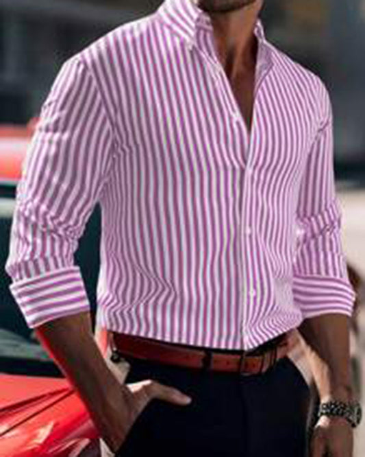 Fabulous Pink Colored Striped Shirt