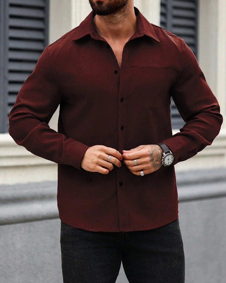 Premium Wine Colored Cotton Shirt