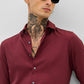Merlot Maroon Premium Cotton Full-Sleeve Shirt with a Smooth Finish