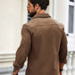 Dark Brown Cotton Long-Sleeve Shirt for Effortless Style