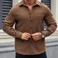 Dark Brown Cotton Long-Sleeve Shirt for Effortless Style