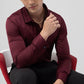 Classic Maroon Pure Cotton Full-Sleeve Shirt in a Rich Deep Tone