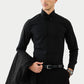 Solid Black Pure Cotton Shirt in a Classic Timeless Shade