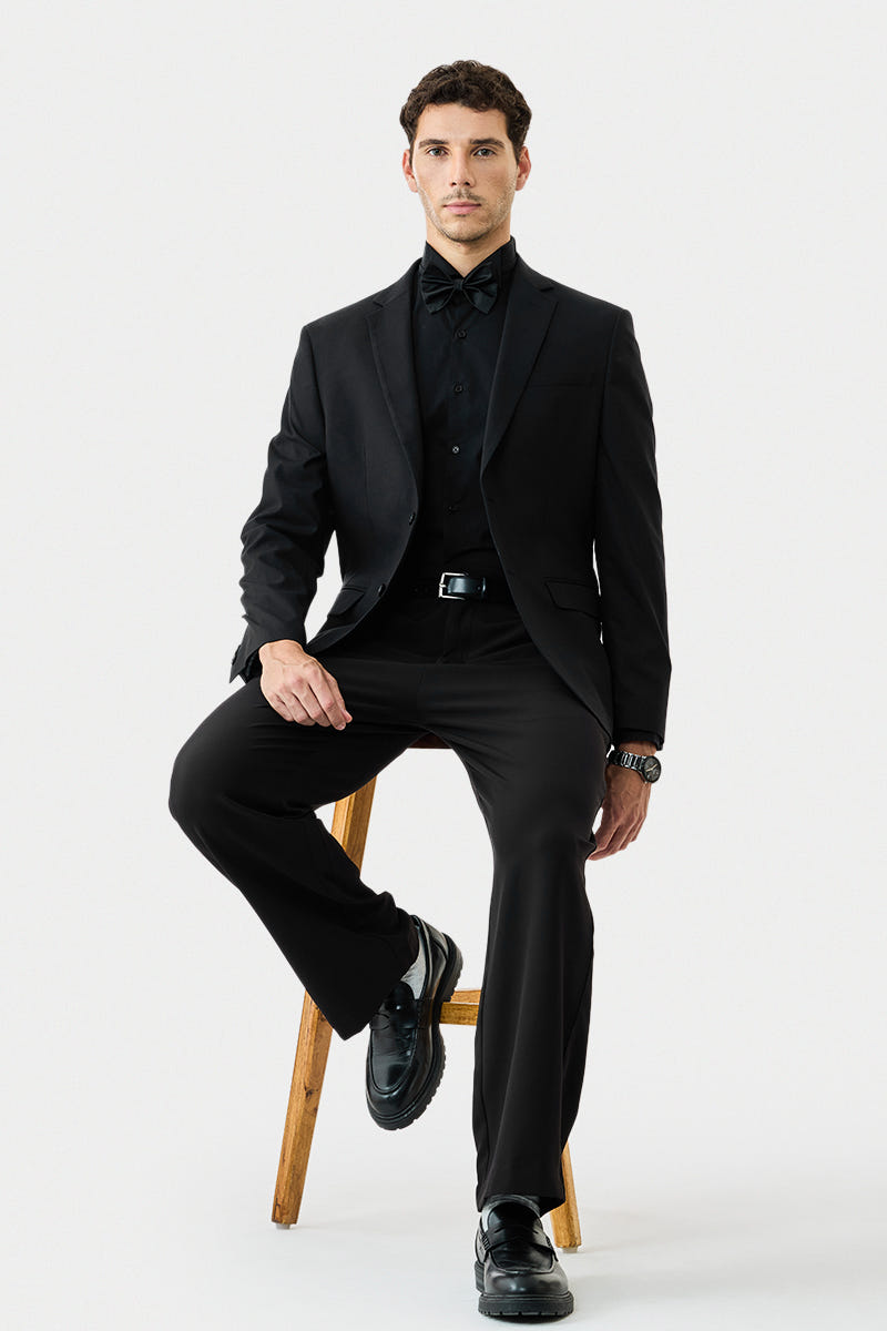 Solid Black Pure Cotton Shirt in a Classic Timeless Shade