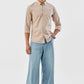 Beige Essence Full-Sleeve Cotton Shirt in a Smooth Timeless Tone