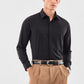 Solid Black Pure Cotton Shirt in a Smooth Refined Shade