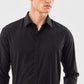 Solid Black Pure Cotton Shirt in a Smooth Refined Shade