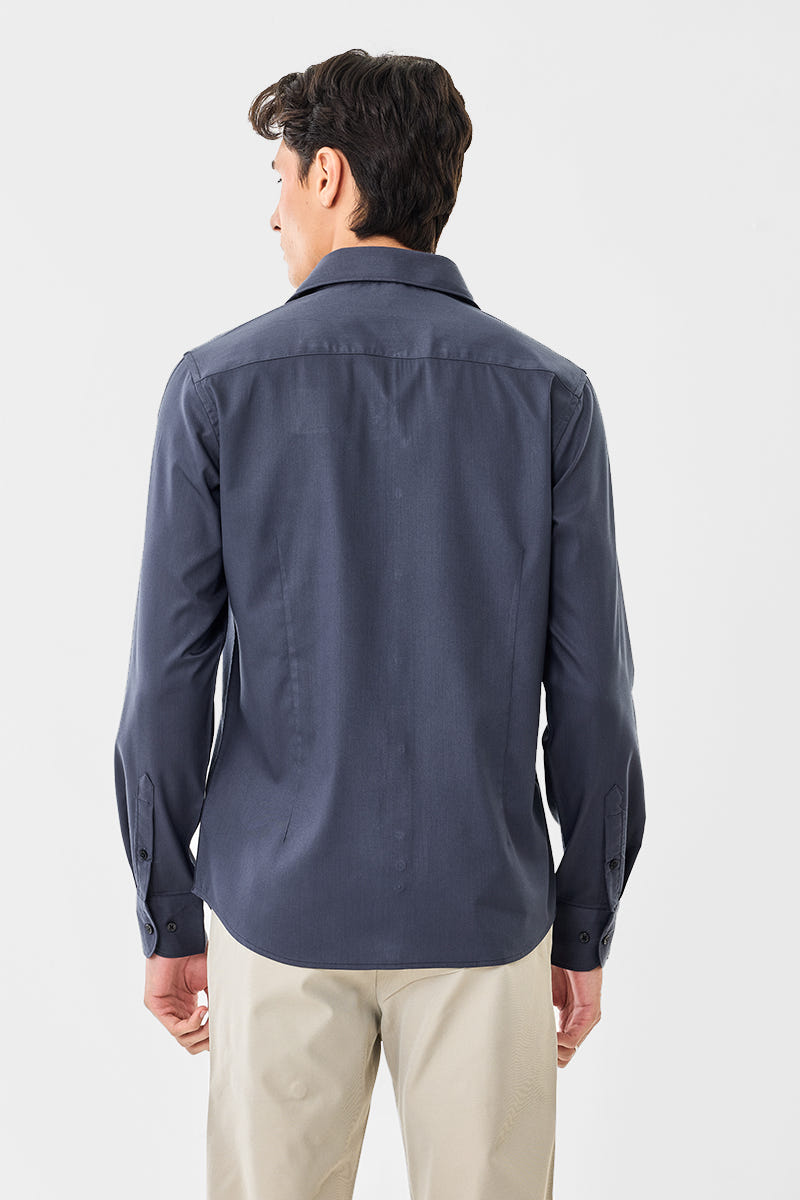 English Grey Premium Cotton Shirt in a Calm Minimal Hue