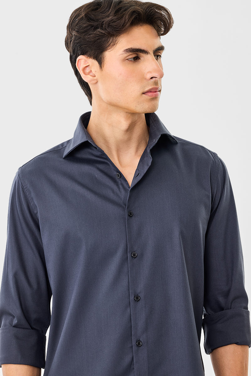 English Grey Premium Cotton Shirt in a Calm Minimal Hue