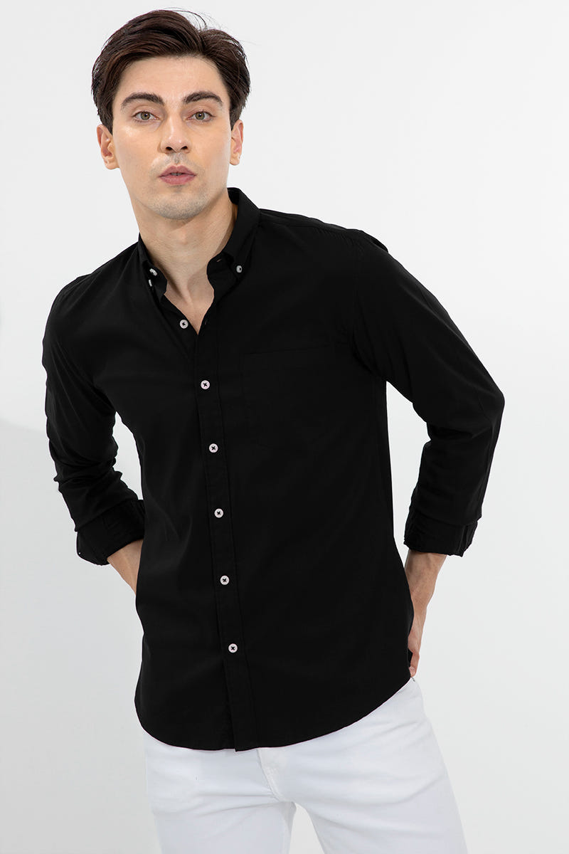 Urban Black Premium Cotton Shirt