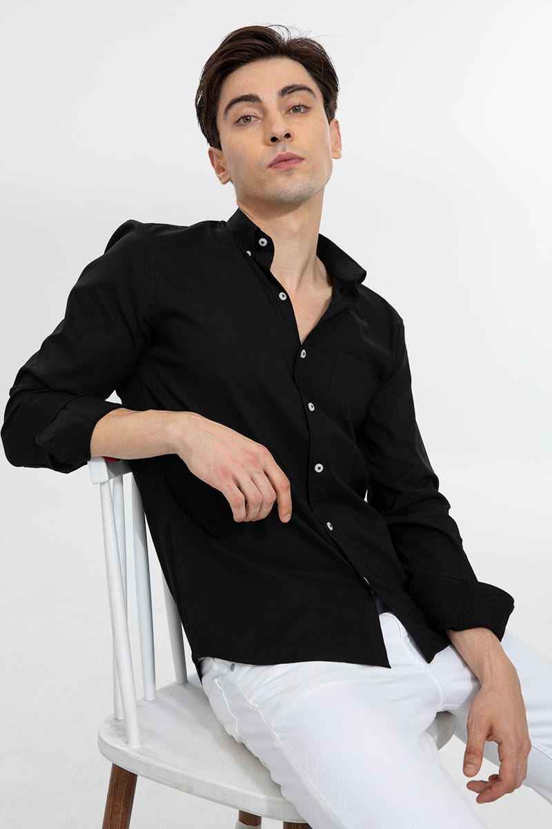 Urban Black Premium Cotton Shirt