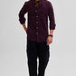 Dark Maroon Comfort-Fit Office Wear Shirt