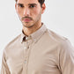 Beige Essence Full-Sleeve Cotton Shirt in a Smooth Timeless Tone