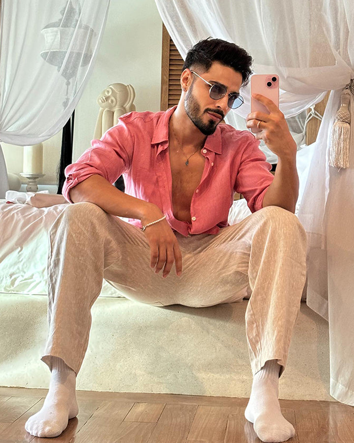 Light Pink Comfort-Fit Cotton Shirt