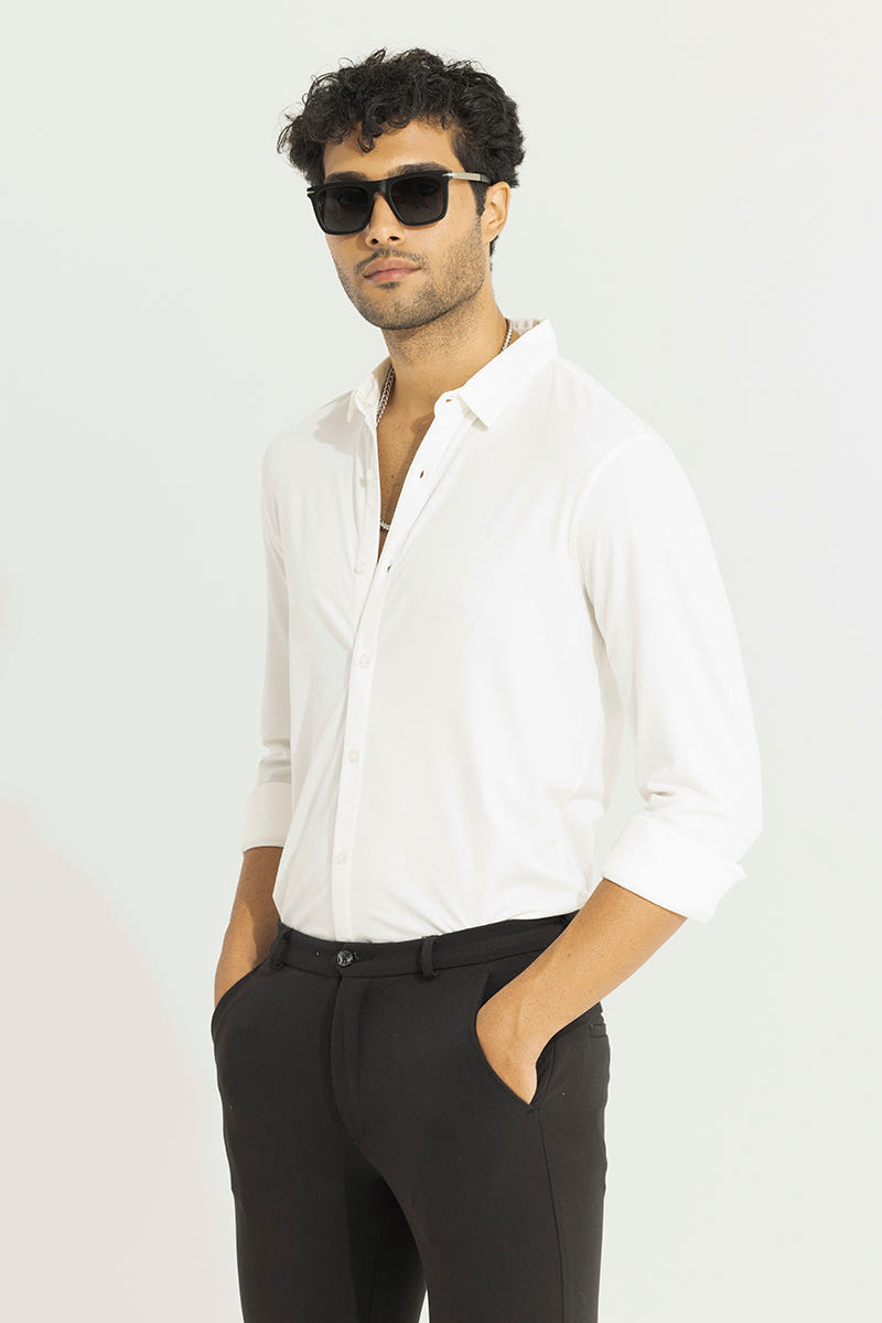 White Luxe Soft Cotton Shirt for Professional & Daily Outfits