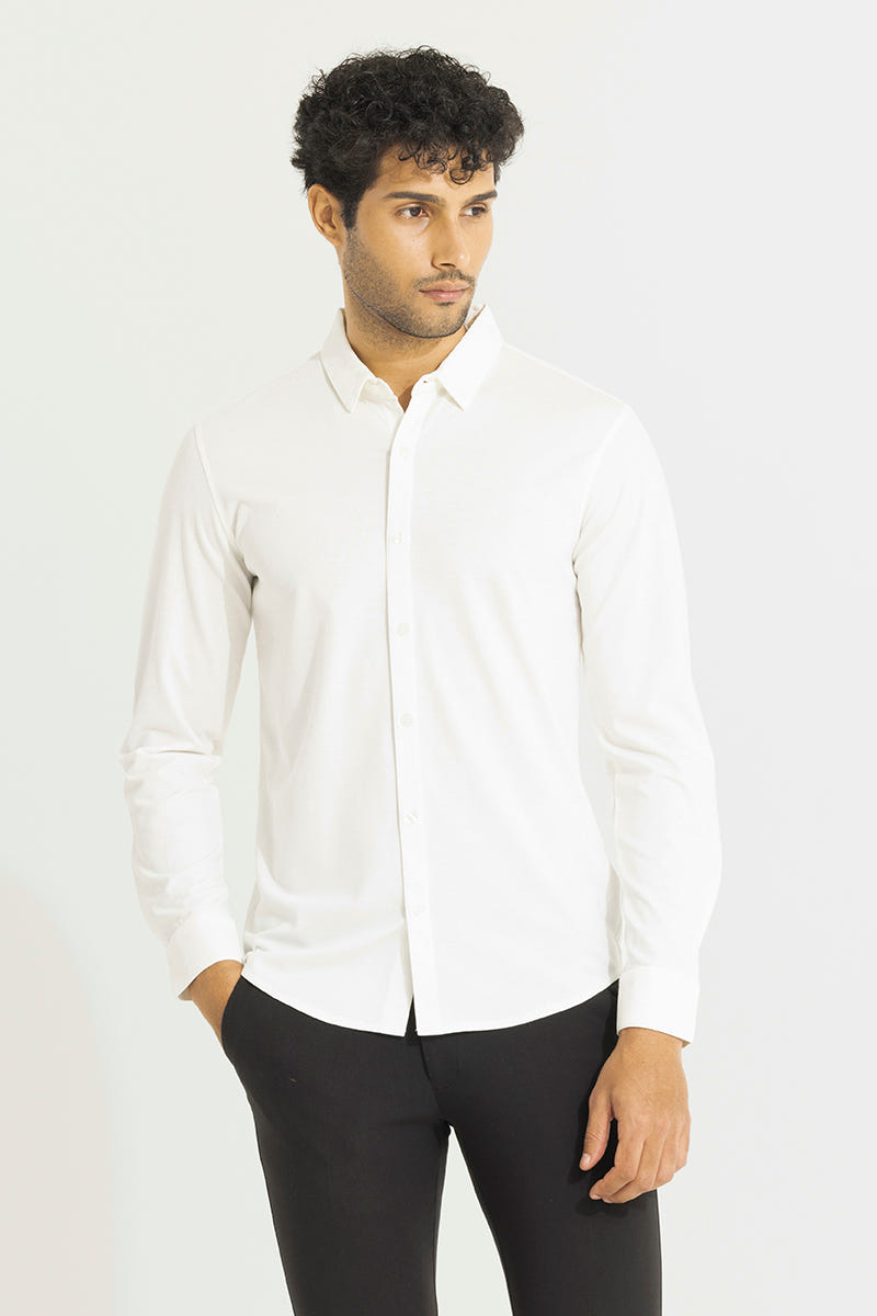 White Luxe Soft Cotton Shirt for Professional & Daily Outfits
