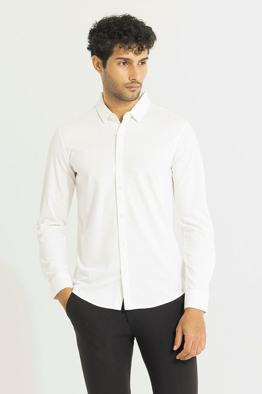 White Luxe Soft Cotton Shirt for Professional & Daily Outfits