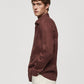 Dark Brown Cotton Long-Sleeve Shirt