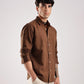 Brown Comfort-Fit Cotton Shirt for Office Wear