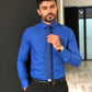 Attractive Navy Blue Colored Cotton Shirt