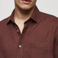 Dark Brown Cotton Long-Sleeve Shirt