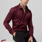 Classic Maroon Pure Cotton Full-Sleeve Shirt in a Rich Deep Tone