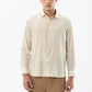 Warm Beige Smooth Cotton Shirt with a Subtle Classic Appeal