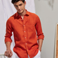 Royal Orange Colored Linen Shirt