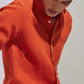 Royal Orange Colored Linen Shirt