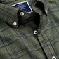 Olive Green Colored Checkered Cotton Shirt