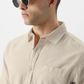 Latest Cotton Linen Beige Colored Cotton Shirt